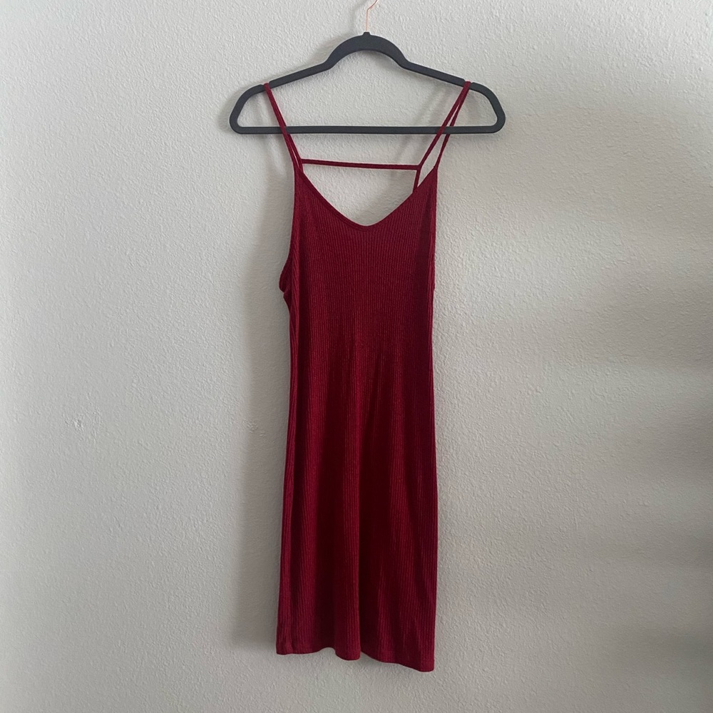Topshop Stretchy midi length red dress